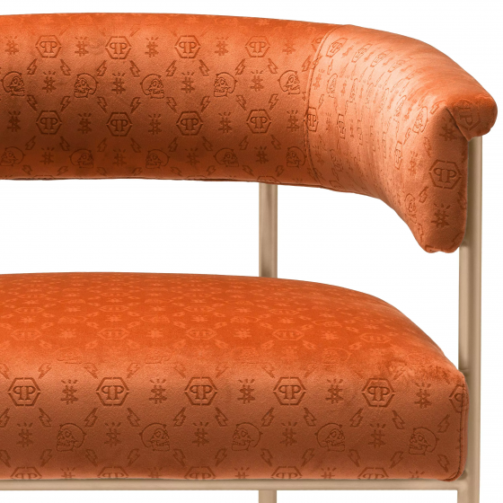 Мягкий стул Monogram 68X59X74 CM оранжевого цвета Philipp Plein Collaborations 6
