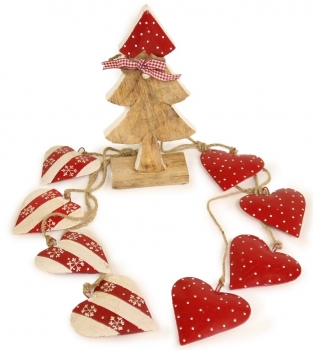 Новогоднее украшение из металла Christmas Hearts