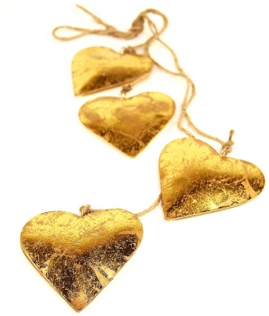 Новогоднее украшение из металла Golden Hearts