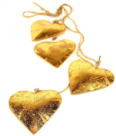 Новогоднее украшение из металла Golden Hearts 2