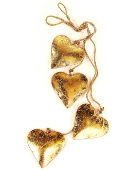 Новогоднее украшение из металла Golden Hearts