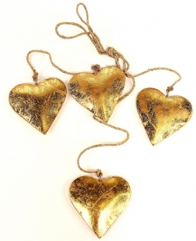 Новогоднее украшение из металла Golden Hearts