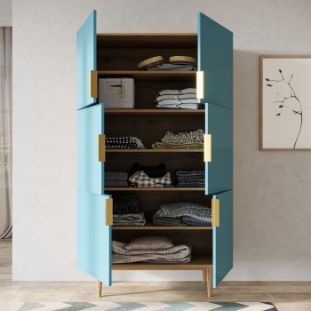 Большой комод Line 100X45X170 CM blue