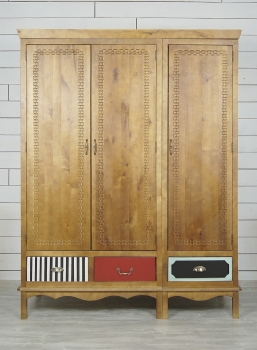 Трёхстворчатый платяной шкаф Гуашь Birch 150X60X200 CM