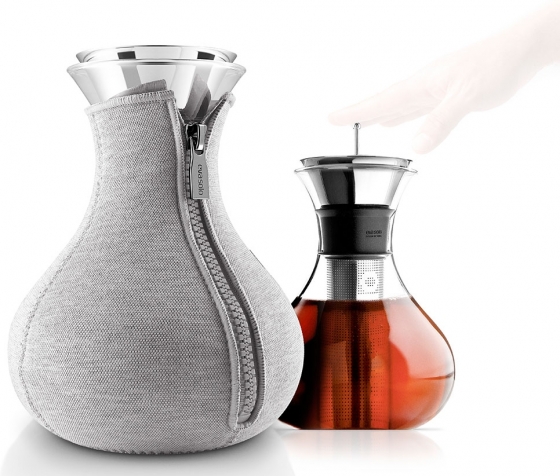 Чайник заварочный tea maker в неопреновом текстурном чехле 1 L светло-серый 3