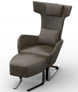 Кресло с оттоманкой Kangou 70X94X109 / 52X51X48 CM