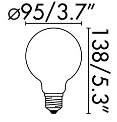 Лампочка E27 LED amber globe bulb 4W 3