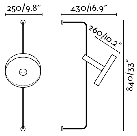 Настенный светильник Whizz 43X25X84 CM золотой 4