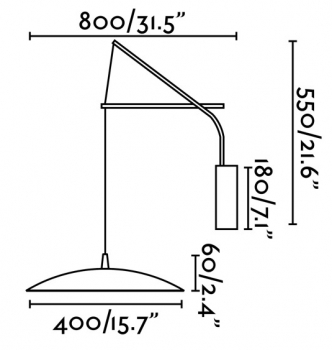 Светильник с настенным креплением Slim LED 40X80X110 CM