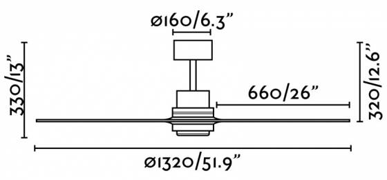 Потолочный вентилятор Lantau 132X132X33 CM 4