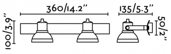 Настенный светильник Ring LED 36X14X10 CM серый