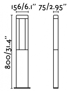 Уличный светильник Nanda LED 16X3X80 CM