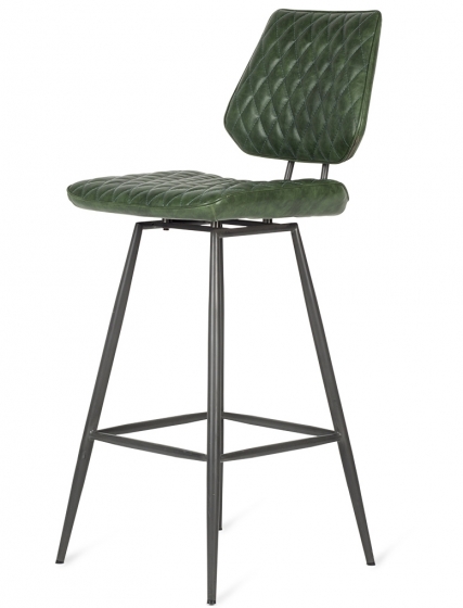 Барный стул в винтажном стиле Brighton 40X50X96 CM зелёного цвета 1