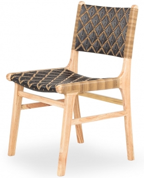 Стул из дерева и синтетического ротанга Eley 51X56X88 CM