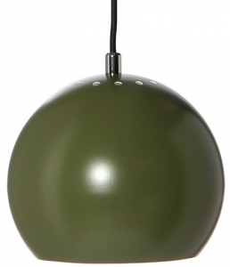 Лампа подвесная Ball 18X18X16 CM тёмно-зелёная матовая, черный шнур
