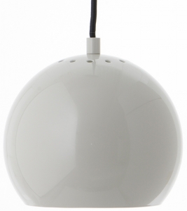 Лампа подвесная Ball 18X18X16 CM светло-серая глянцевая, черный шнур