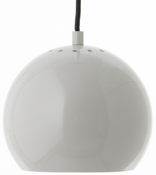 Лампа подвесная Ball 18X18X16 CM светло-серая глянцевая, черный шнур 1