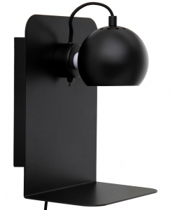 Лампа настенная Ball с разъемом usb 18X22X30 CM чёрная матовая