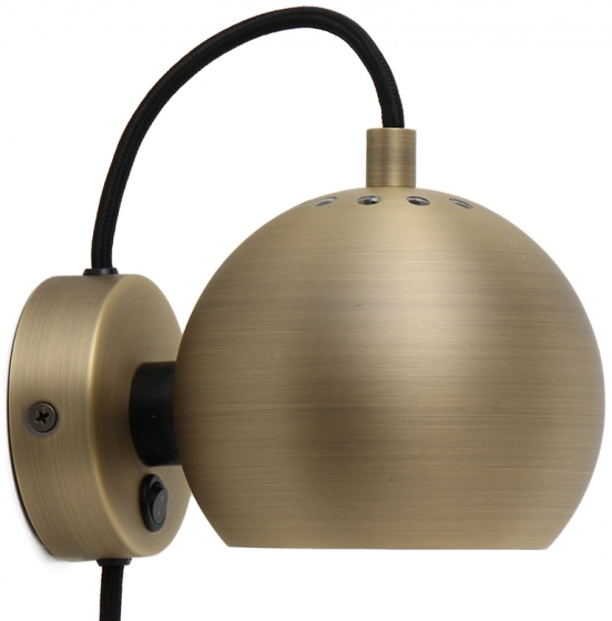 Лампа настенная Ball 12X16X10 CM античная латунь 1