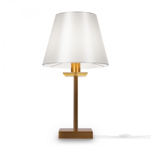 Настольный светильник Forte никель, текстильный абажур