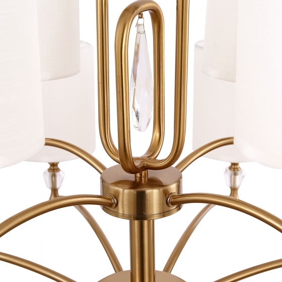 Подвесной светильник Riverside латунь, текстиль белый, 12 плафонов 4