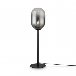 Настольный светильник Tesse черный с дымчатым абажуром