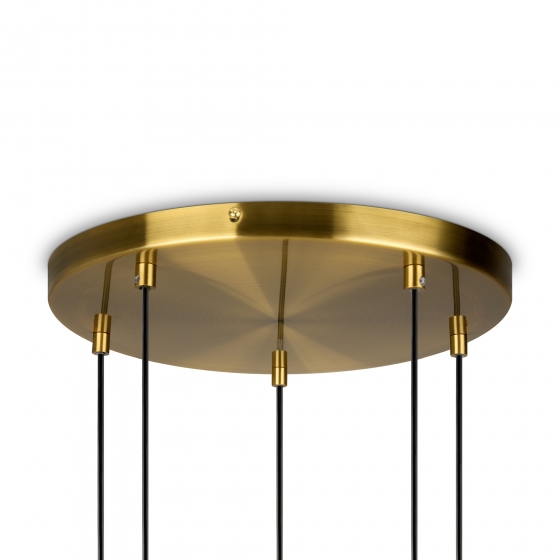 Подвесной светильник Sharlot латунь, матовое стекло, 5 плафонов 2