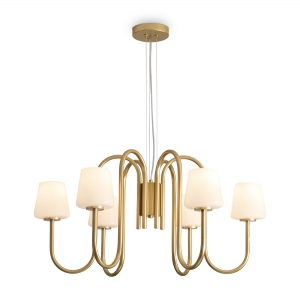 Подвесной светильник Jade золотой с белыми плафонами