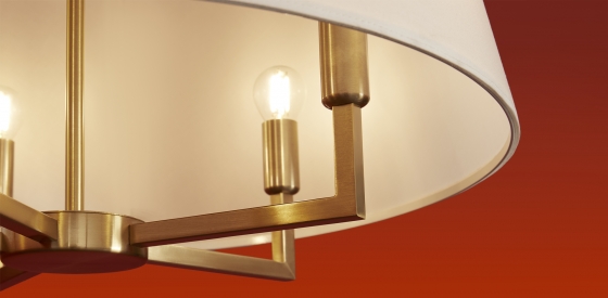 Потолочный светильник Graceful латунь, белый абажур 14