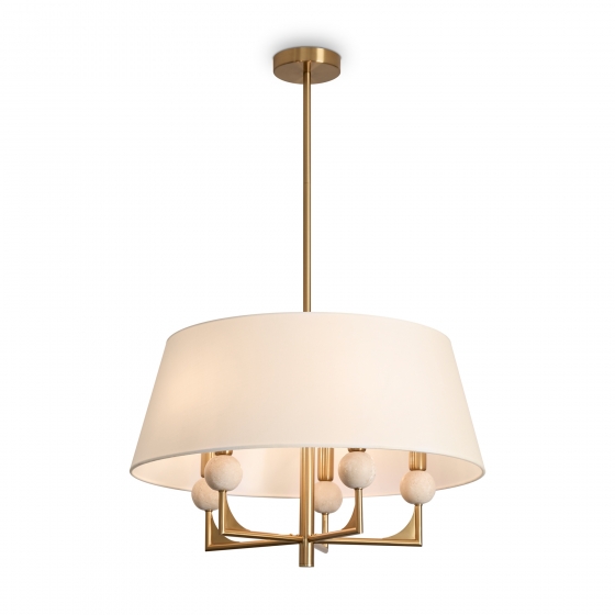 Потолочный светильник Райли Латунь 5 плафонов 6