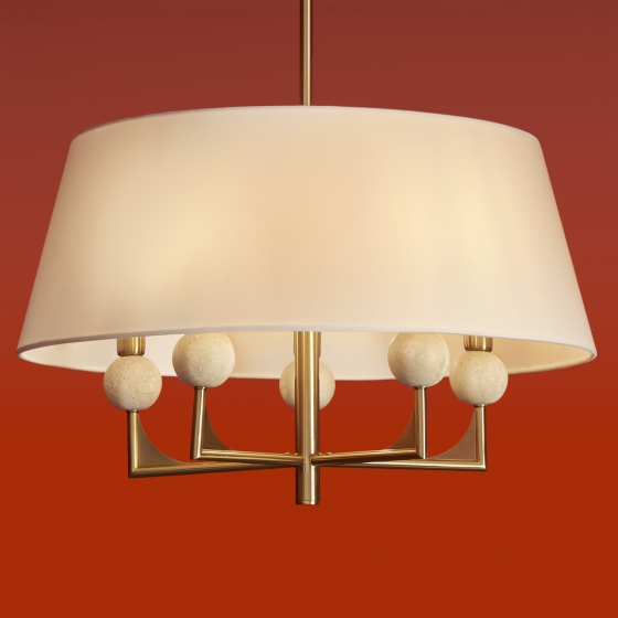 Потолочный светильник Райли Латунь 5 плафонов 8