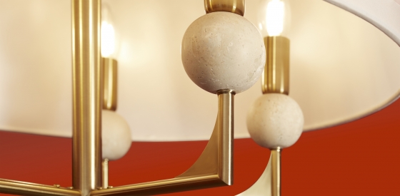 Потолочный светильник Райли Латунь 5 плафонов 14