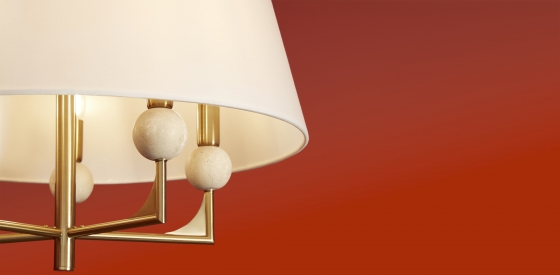 Потолочный светильник Райли Латунь 5 плафонов 13