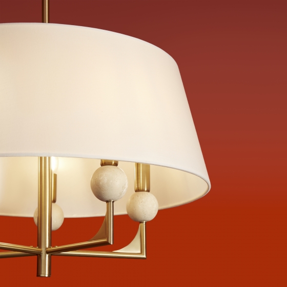 Потолочный светильник Райли Латунь 5 плафонов 9