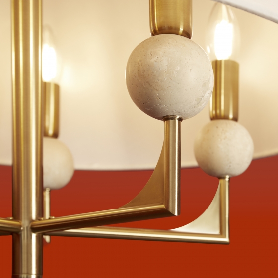 Потолочный светильник Райли Латунь 5 плафонов 10