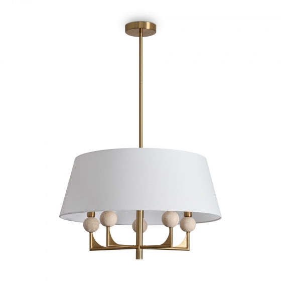 Потолочный светильник Райли Латунь 5 плафонов 4