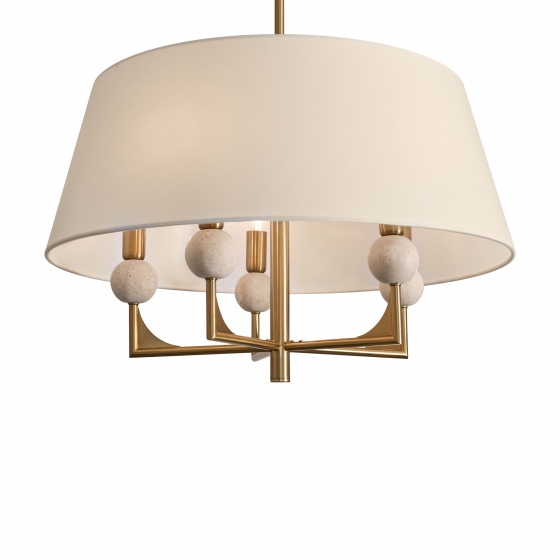 Потолочный светильник Райли Латунь 5 плафонов 5