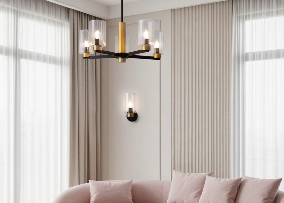 Потолочный светильник Ombre черный и латунь 3