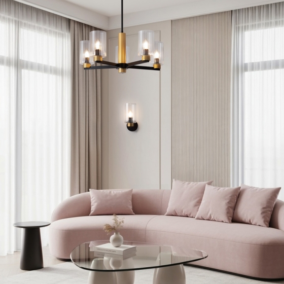 Потолочный светильник Ombre черный и латунь 2