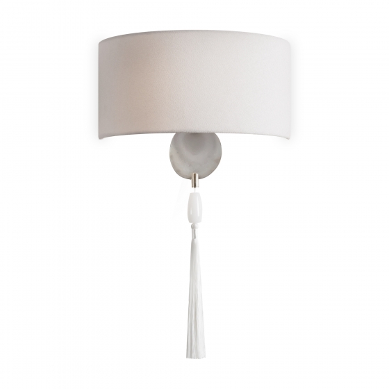 Настенный светильник Агата Серый текстиль, никель 1