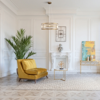 Подвесной светильник Savoy латунь, прозрачный абажур