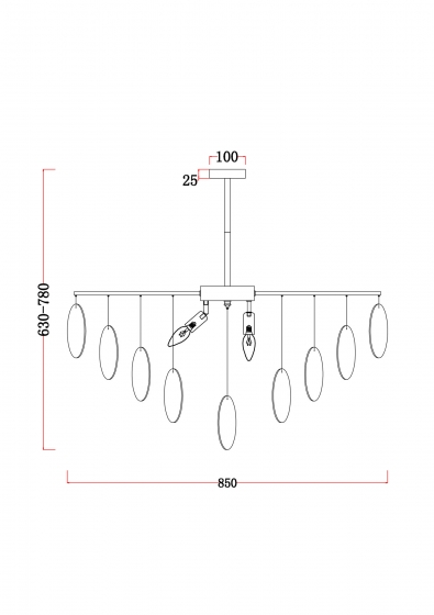 Люстра Porto латунь, матовый белый, 8 плафонов 3