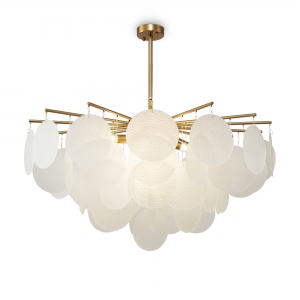 Люстра Porto латунь, матовый белый, 8 плафонов