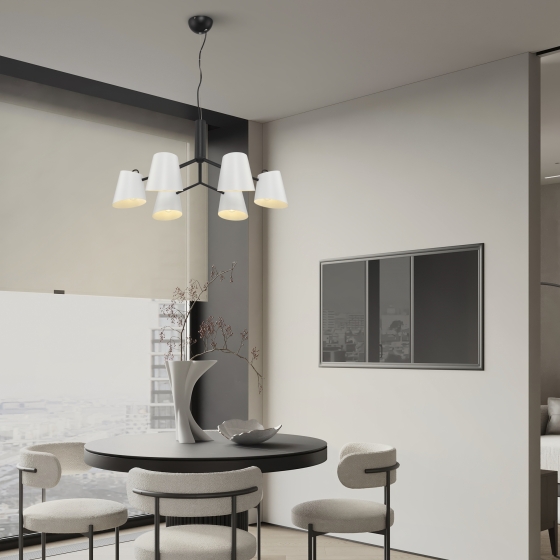 Подвесной светильник Nordic черный, 6 плафонов 2