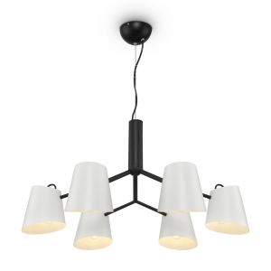 Подвесной светильник Nordic черный, 6 плафонов