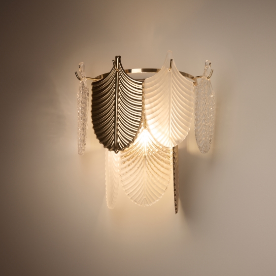 Бра Hloya золотой с прозрачными абажурами 6