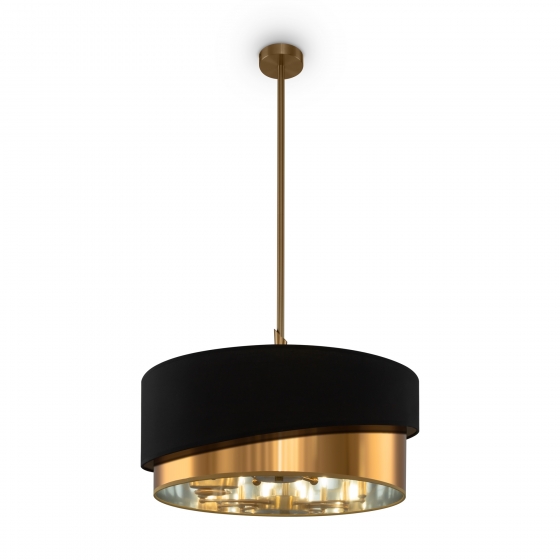 Люстра Earth латунь, черный текстиль, 8 ламп 1