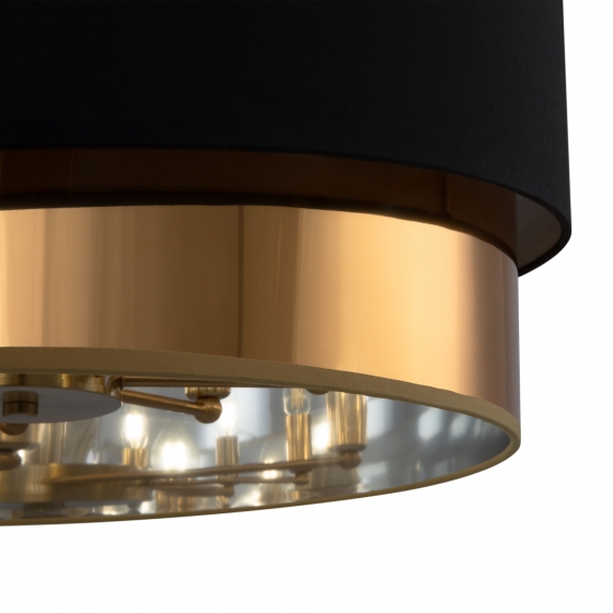 Люстра Earth латунь, черный текстиль, 8 ламп 2