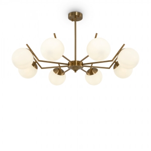 Люстра Moonrock латунь, 8 плафонов, стекло