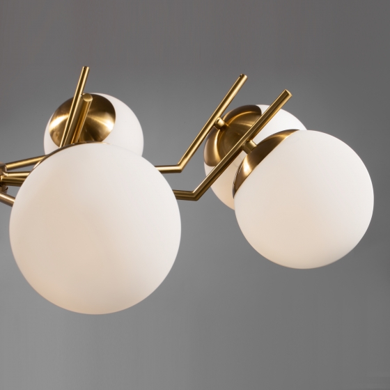 Люстра Moonrock латунь, 8 плафонов, стекло 3